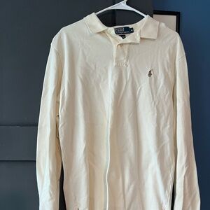 Polo Ralph Lauren Cream Long Sleeve Polo
